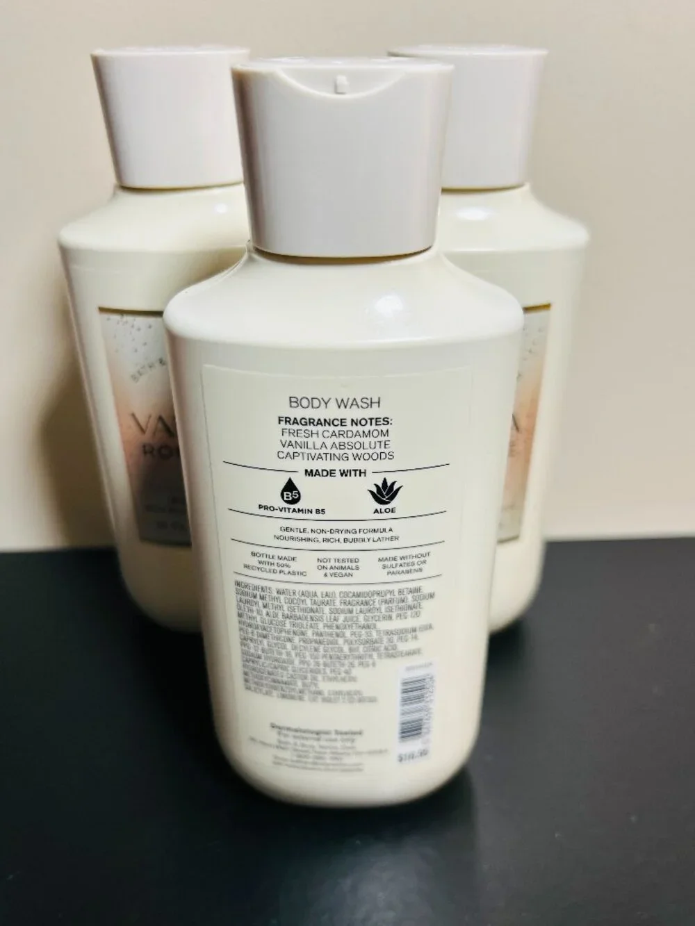 (3) Bath & Body Works VANILLA ROMANCE Body Wash Shower Gel 10 oz NEW